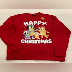 Bluey, Bingo & Friends Light-up Long-Sleeve Happy Christmas Red Sweatshirt Large